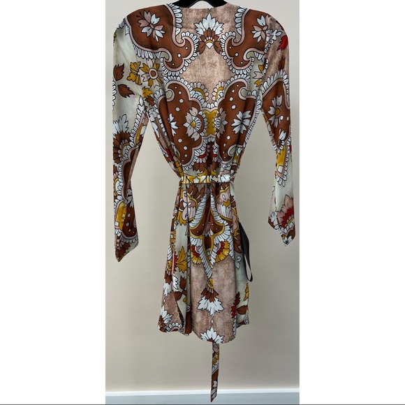 BCBGMAXAZRIA Two Piece Wrap Robe Dress in Dusty Rio Red - Picture 2 of 9